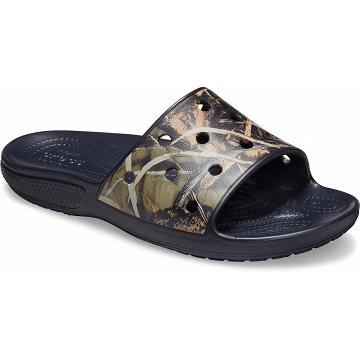 Crocs Classic Realtree® Slide Men's Sandals Black | Australia 1224WNBY